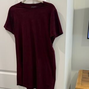 Brandy Melville Burgundy Short Sleeve T-Shirt Dress
